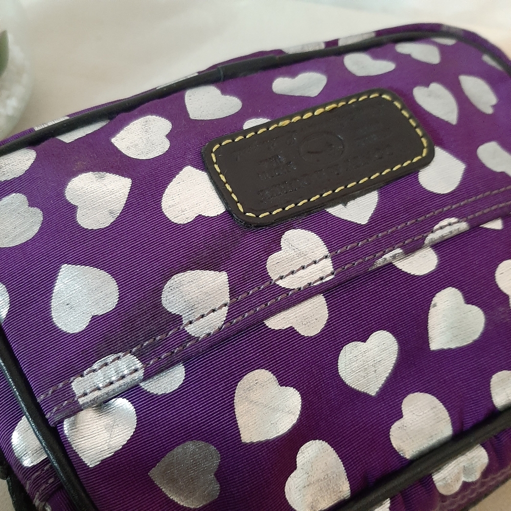 Dooney Bourke Purple Silver Hearts Bag - Picture 5 of 14